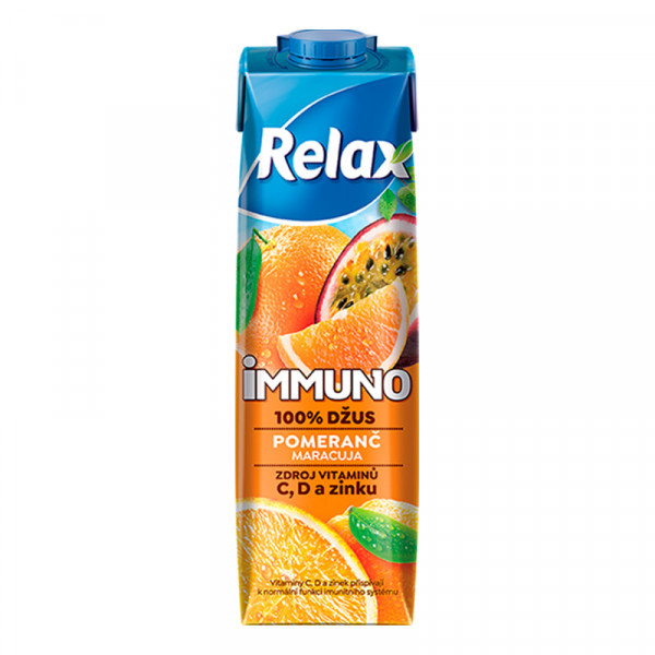 Relax 1L IMMUNO 100%, Pomeranč - Maracuja